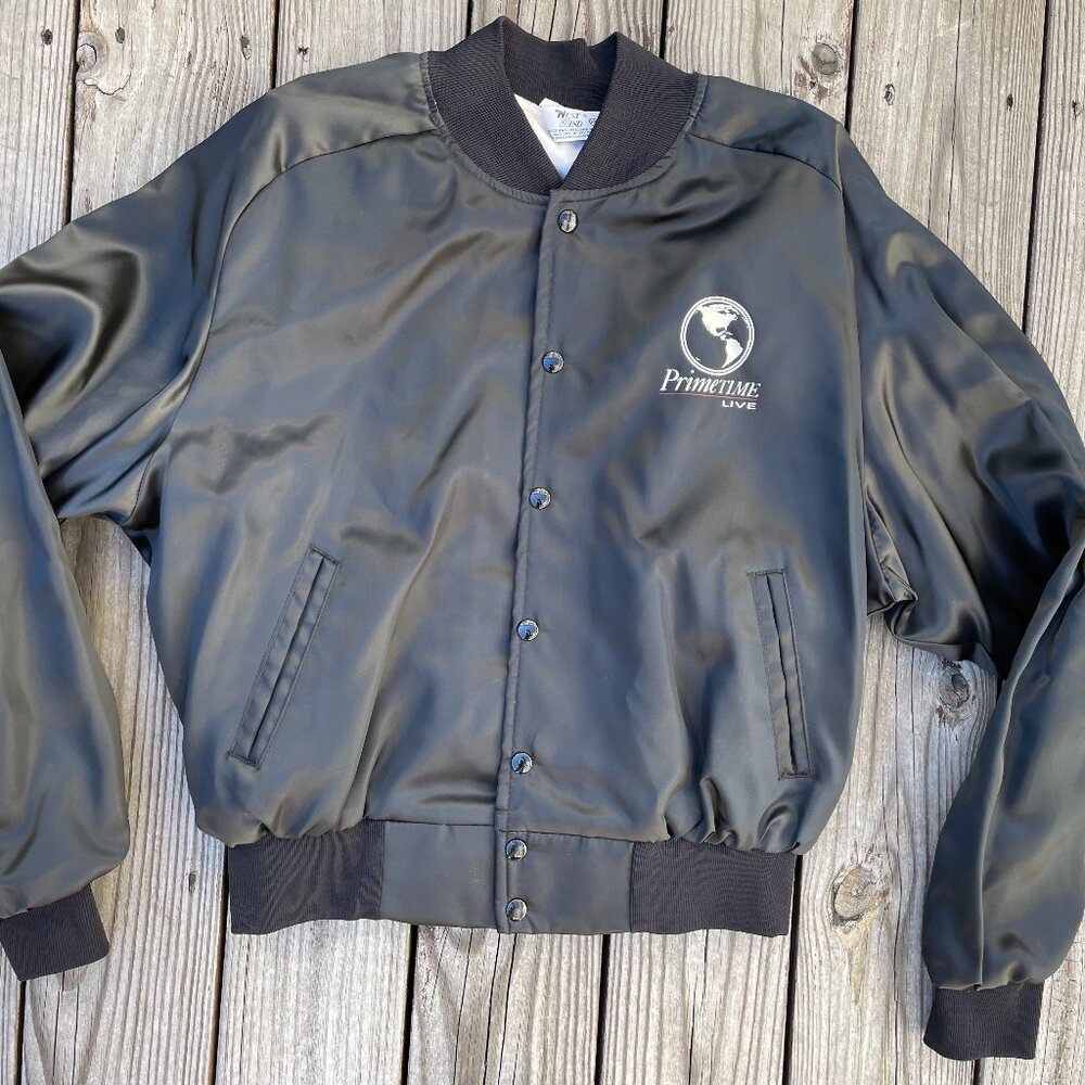 90s Primetime Live logo satin jacket West Wind USA size XXL tv news show unisex